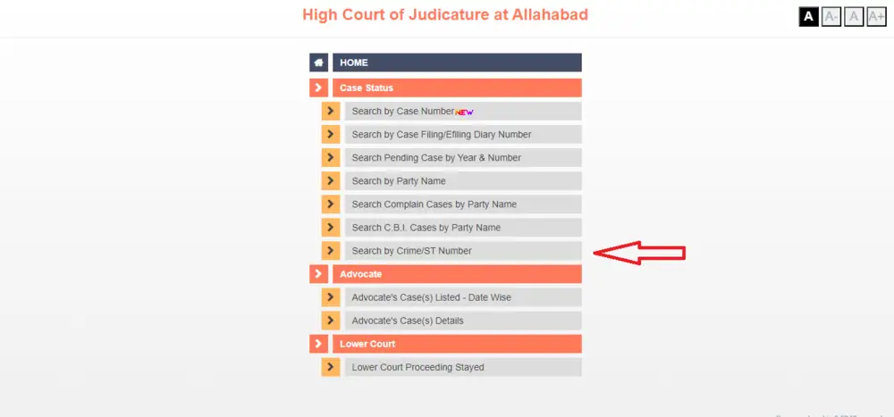 allahabad high court case status by crime no- step1